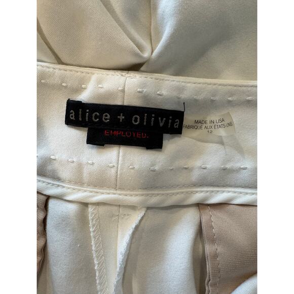 Alice + Olivia Employed White Ankle Trousers Women’s Size 12 Stretchy Workwear - Picture 5 of 8